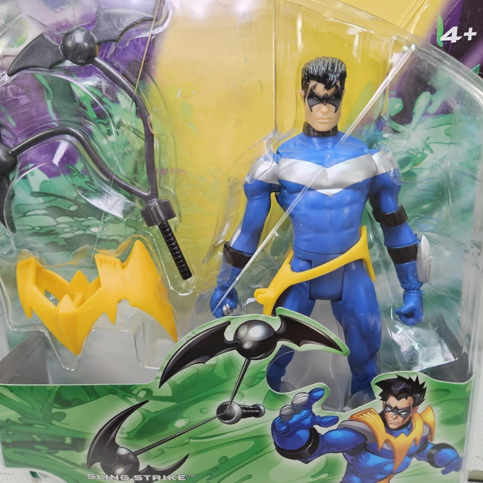 Figura de acción Mattel DC Batman Sling Strike Nightwing 2004 6" vintage nueva Foto 2 de 4