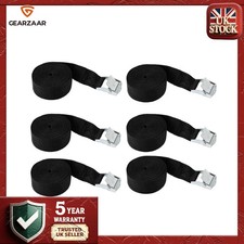 6Pc Heavy Duty Ratchet Tie Down Straps Car Roof Rack Belts Quick Release 2.5M