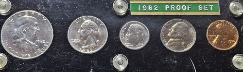 A 1962 US Mint Silver Proof Set in Plastic Holder, Beautiful Set - 第 1/2 張圖片