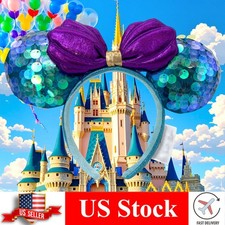 US Disney-Parks Little Mermaid Ariel Purple Mickey Minnie Ears Headband 2025