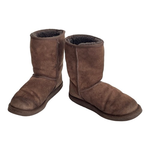 Stivali corti classici sherling vintage UGG Australia marrone scuro 5824 pelle di agnello invernali 7 - Foto 9 di 10