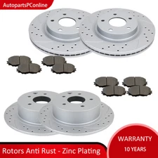 Drilled Slotted Front Rear Brake Rotors and Pads Brakes Kit for Nissan Altima