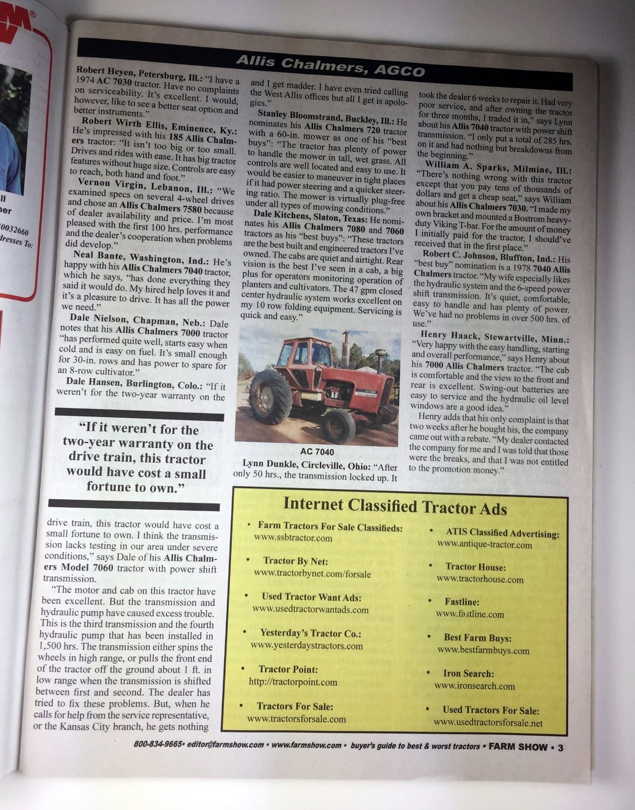 FARM SHOW FARMER BUYER'S GUIDE TO BEST & WORST TRACTORS Book Unbiasd