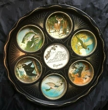 Toleware Virginia Tray, Vintage | Decorative Wildlife | Barware | James L Artig