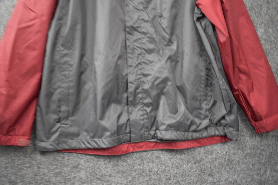 Chaqueta cortavientos con capucha Outdoor Life All Weather 2XL roja gris cremallera completa nailon Foto 3 de 4