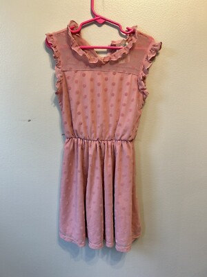 Lily Bleu Girls Dress Size Polka Dots Ruffle Collar Lined *Read
