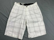 Volcom Frickin Plaid Chino Skate Shorts. White Plaid, Men's Size 28. EUC 