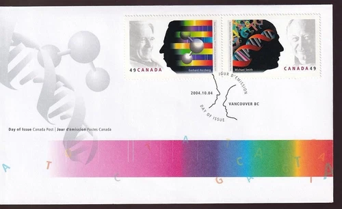 Canada FDC 2004 Nobel Prize Winners Herzberg & Smith sc#2062a