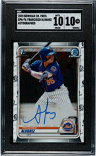 2020 1st Bowman Chrome RC Autograph Francisco Alvarez SGC 10 10 Auto Rookie Mets
