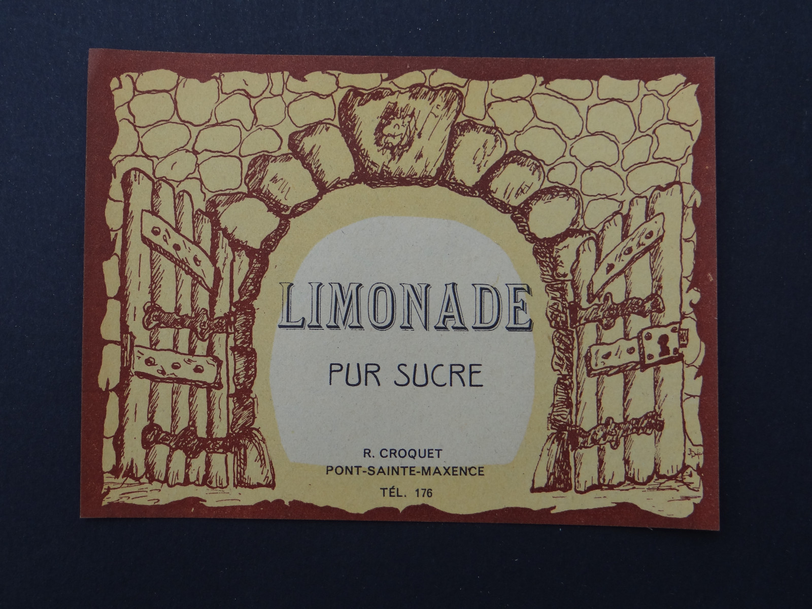 Ancienne étiquette LIMONADE PUR SUCRE Croquet PontSainteMaxence