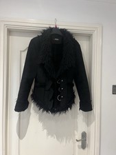 Morgan De Toi Black Sterling Afghan Coat Jacket Vintage Y2k Size 8-10