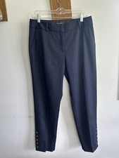 talbots Women Hampshire Ankle Pants Navy Blue Office Professional Casual Size 6