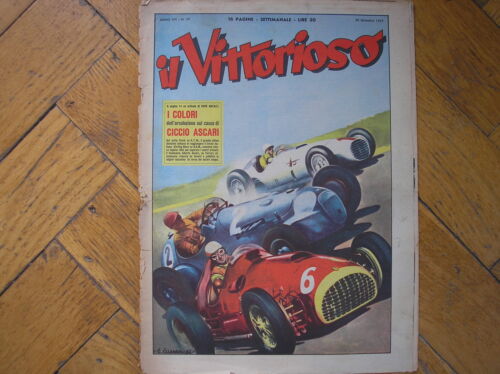 ASCARI FERRARI STUCK AFM MOSS BRM F1 COVER IL VITTORIOSO 1952 MAGAZINE ITALY - Photo 1/1