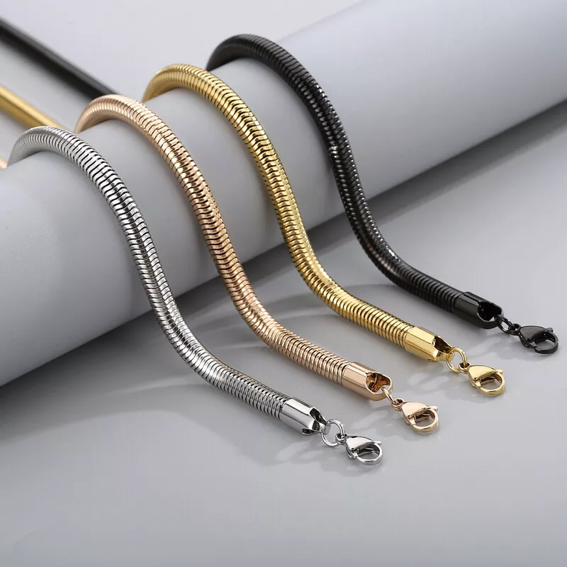 Cool Gift 6mm 24 Men Round Snake Chains Necklace Stainless Steel Chain Hip Hop