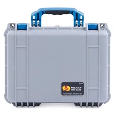Silver & Blue Pelican 1450 case. Come with Foam.