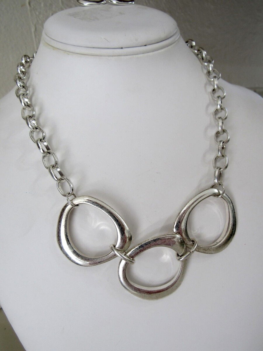 70's vintage silver925 necklace＆bracelet A Vintage Mexican Silver Necklace and Bracelet (Lot 1114