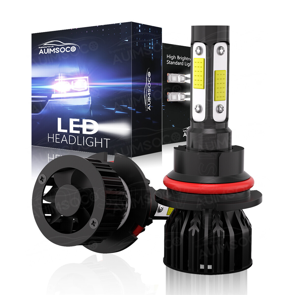 9007 HB5 LED Bulbs High Low Beam 6000K White 330000LM Super Bright Headlight