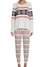 Secret Treasures Women's Long Sleeve Pajama Set MEDIUM Snowflakes Holiday New