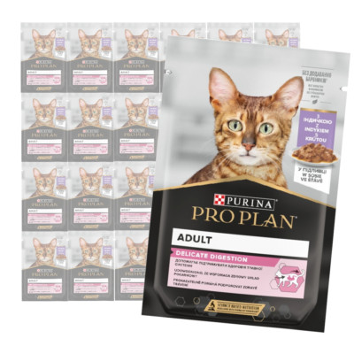 Purina Pro Plan Adult Delicate Digestion 24x85g Katzenfutter mit Pute in Sauce