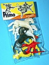 TIM MEE PLAST INDIANER TRAPPER 3 GROSSE Reiter Figuren 60er PRIMO WERBEFIGUREN