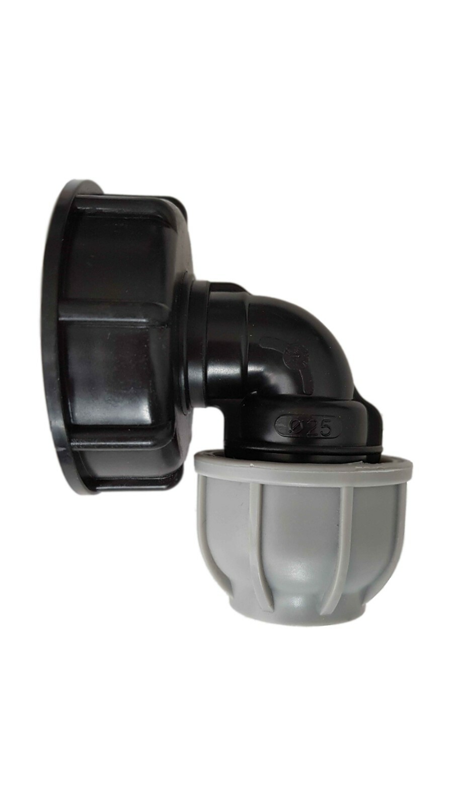 IBC S60x6 Adapter to 25mm MDPE Pipe Elbow – Water Tank Linking Connector