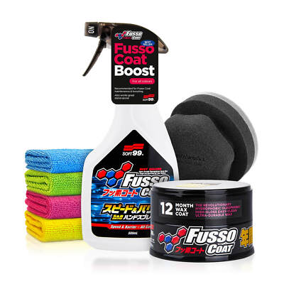 Soft99 Fusso Coat Wax & Quick Detailer Versiegelung Dark Hartwachs Glanz Set