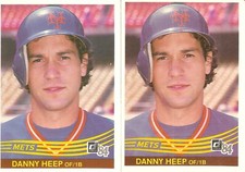 2 CARD 1984 DONRUSS DANNY HEEP BASEBALL CARD LOT #434
