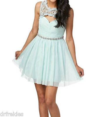NWT Sequin Hearts Juniors Lace Cutout Mint Color Party Dress Size 13 | eBay