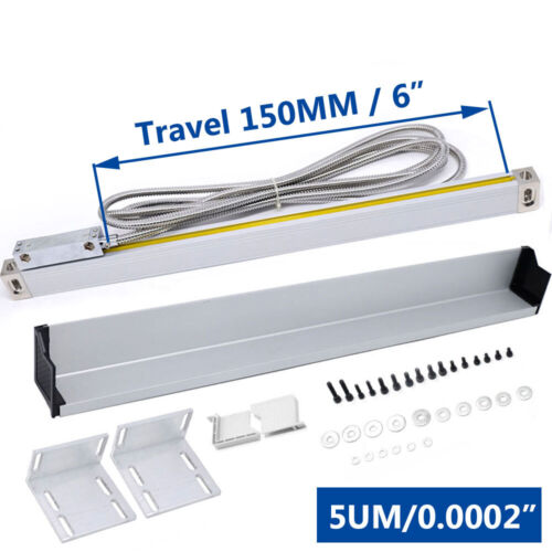 Travel 150mm Linear Scales 6" Linear Glass Sensor Encoder 5μm for Mill Lathe - Picture 1 of 7