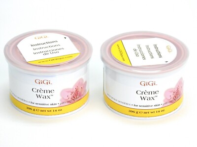 GiGi Creme Hair Removal Soft Wax for Sensitive Skin, 14 oz (2 pack)