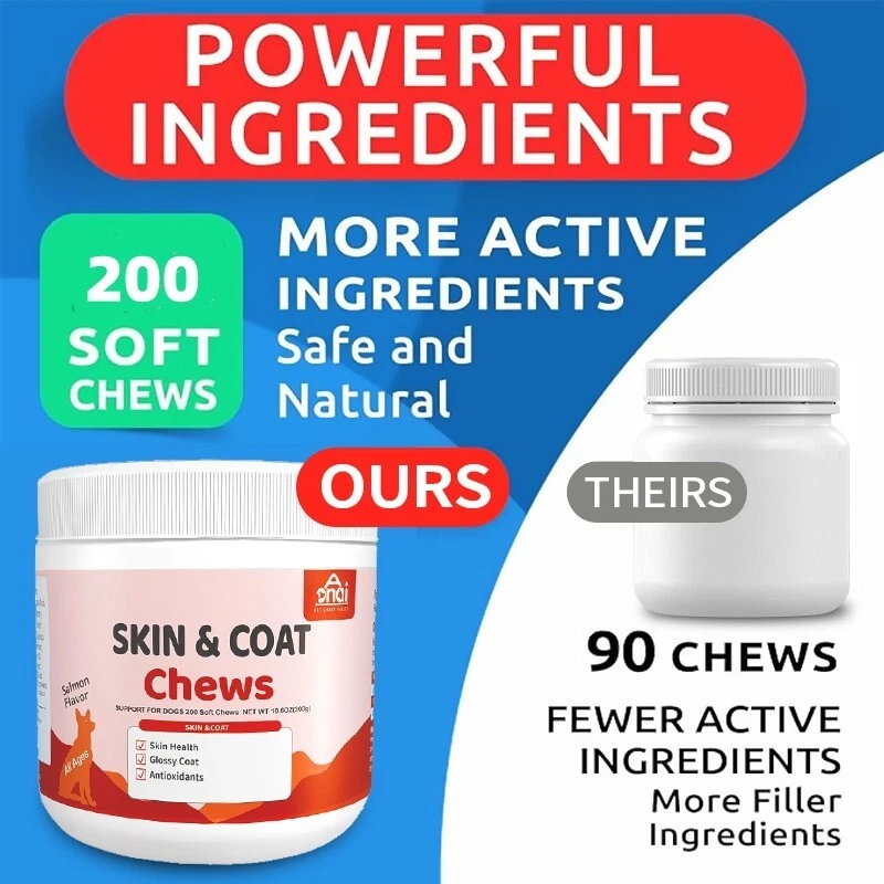 Abrigos brillantes suaves para la piel y el pelaje para masticar perros que protegen la salud de la piel Foto 4 de 4