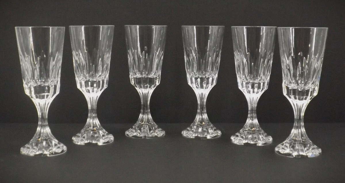 Lot De 6 Verres à Vin Rouge Baccarat D'Assas N°3 - Découpe - Boîte D'Origine
