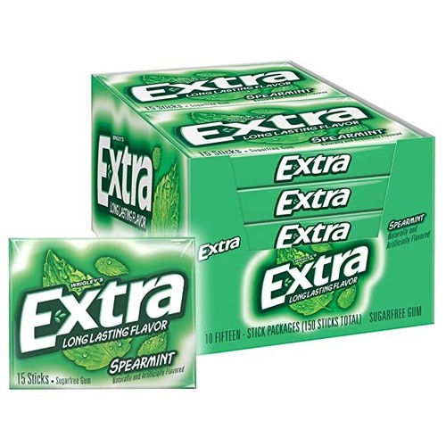 EXTRA Gum Sugarfree Chewing Gum, 15 Pieces (Pack of 10) - Picture 2 of 19