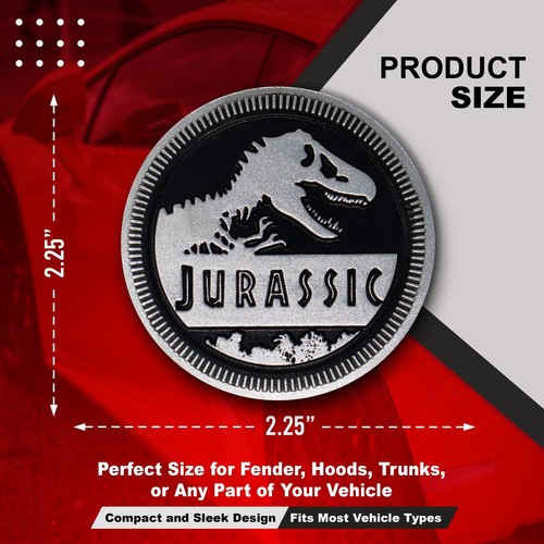 Jurassic Emblem Custom Metal Badge 3D Decal Sticker for Car Truck SUV 4x4 Black - Picture 2 of 6