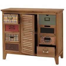 B-Ware Apothekerkommode MCW-O63, Schubladen Etikettenhalter Fensterladen, natur