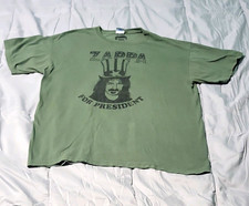 VTG Frank Zappa "Zappa for President" Green Cotton T-Shirt Size L 2005