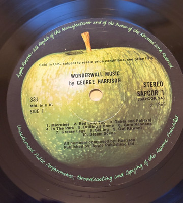 goerge harrison WONDERWALL MUSIC 1968 uk sold in... w insert READ