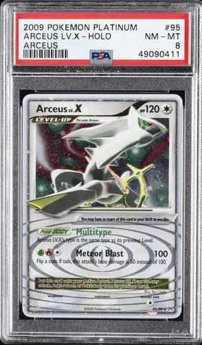 2009 POKEMON PLATINUM ARCEUS #95 ARCEUS LV.X-HOLO PSA 8