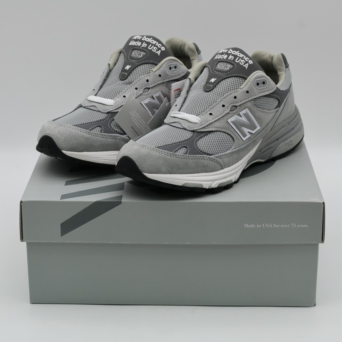 Size 13 - New Balance 993 Gray White for sale online | eBay