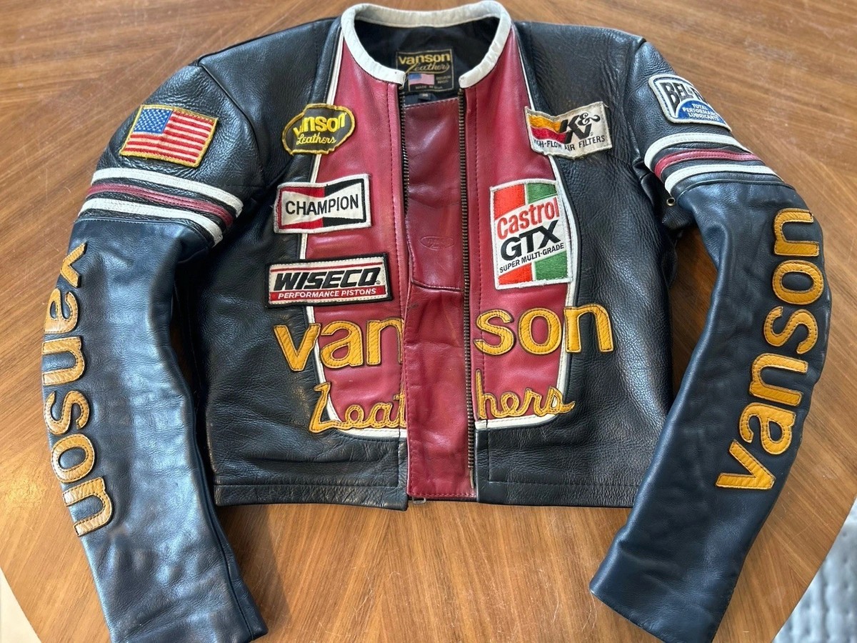 セール！80’s Vanson One Star Leather Jacket vanson】 36 leather jacket onestar Racing motorcycle 90s 80s