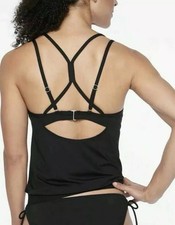 NWT / ATHLETA Women's CROSS BACK Black SWIM TANK - 36 D/DD Black #405802