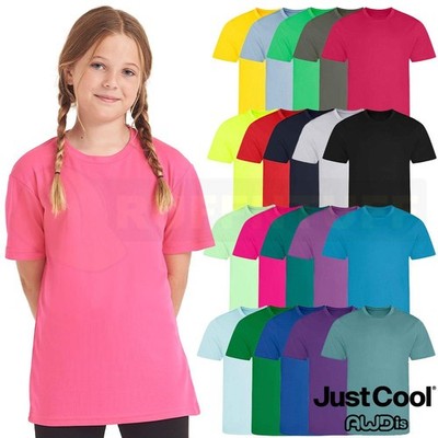 AWDis Kinder cooles T-Shirt Schule PE Sport Fußball schnelltrocknend feuchtigkeitsableitend Kinder Tee