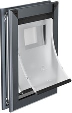 Large Dog Door Aluminum Frame Magnetic Flap 100Lb Mavricflex Gray