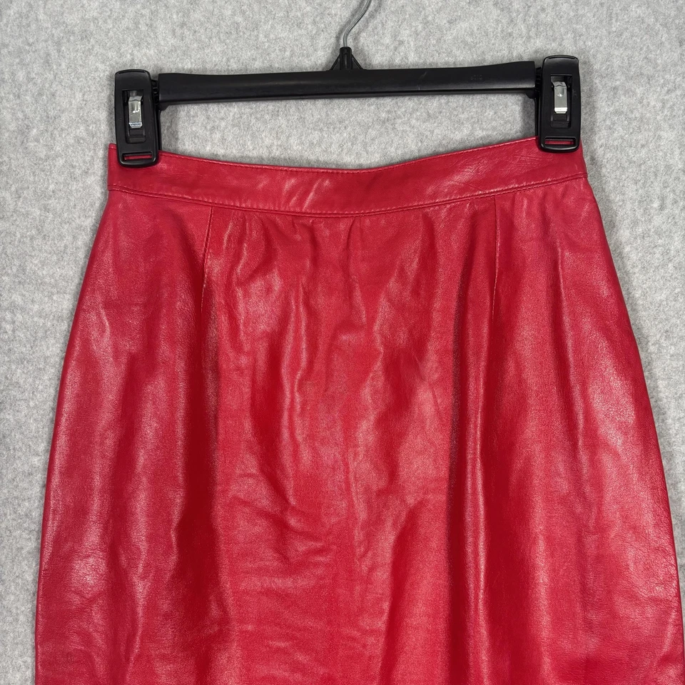 Falda lápiz de cuero vintage años 80 Anne Klein talla 4 suave mantecosa años 90 EE. UU. 24 cintura Foto 2 de 4