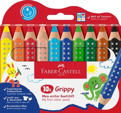 Faber-Castell Grippy 110624 Colouring Pencils Set, 10 Colouring Pencils for Todd - Bild 1 von 4