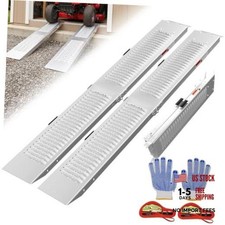 74.8" Foldable Truck Ramp, 2PCS 74.8 L x 8.85"W 2PCS Foldable Slivery