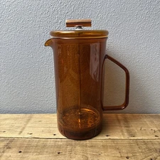 French Press Coffee Maker - Yield Style– Amber Glass Carafe – Vintage Style New!