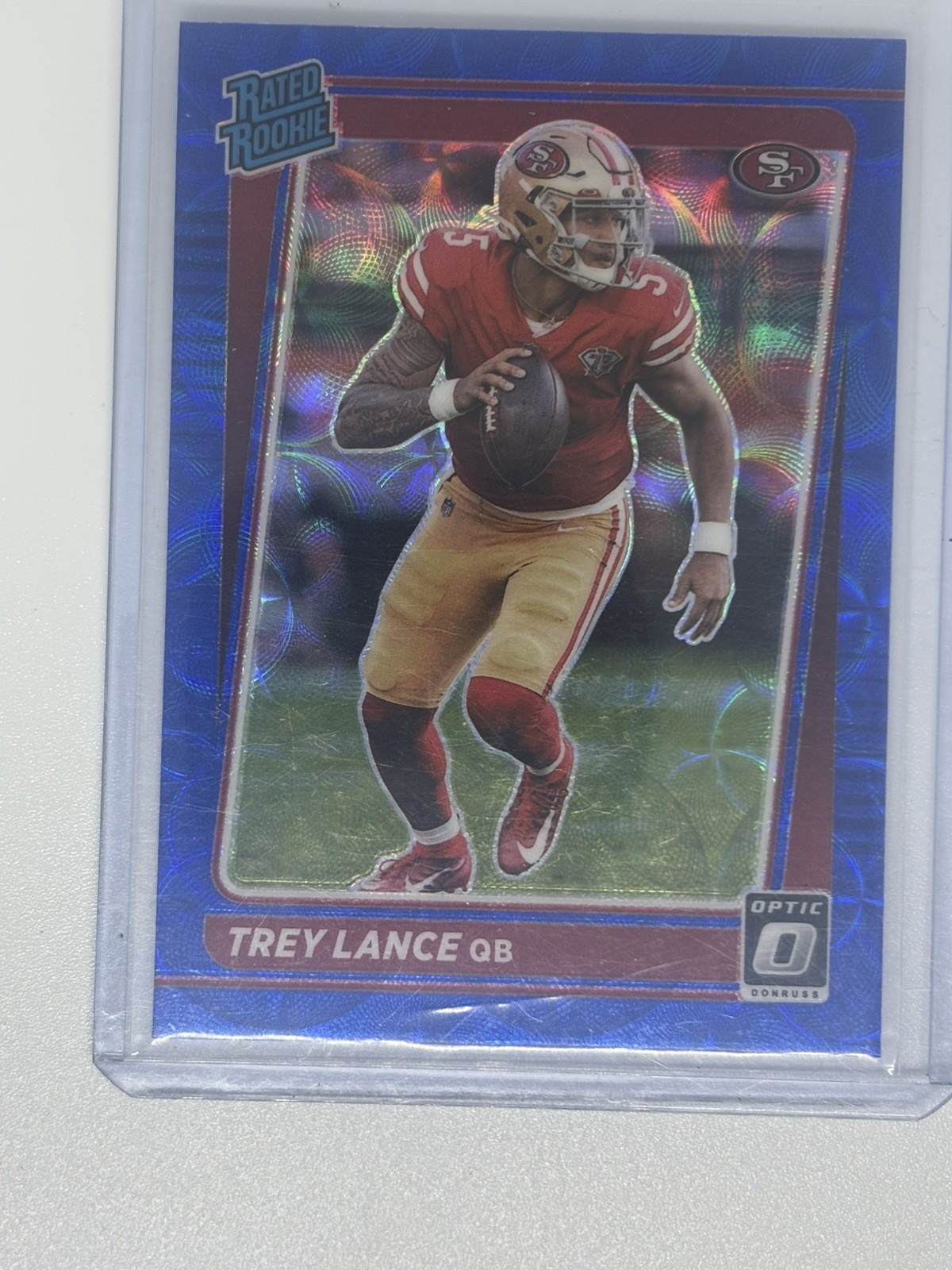 2021 Panini Donruss Optic - Rated Rookie Trey Lance #203 Blue Scope Prizm (RC)