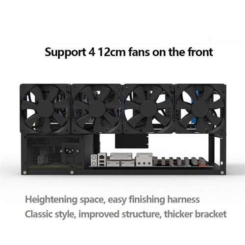 2021 Heighten For 6/8 GPU Open Air Mining Rig Frame Case Computer Crypto Coin - Afbeelding 2 van 7