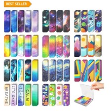 48 Unique Anxiety Relief Sensory Stickers in Storage Box - Fidget Strips for All